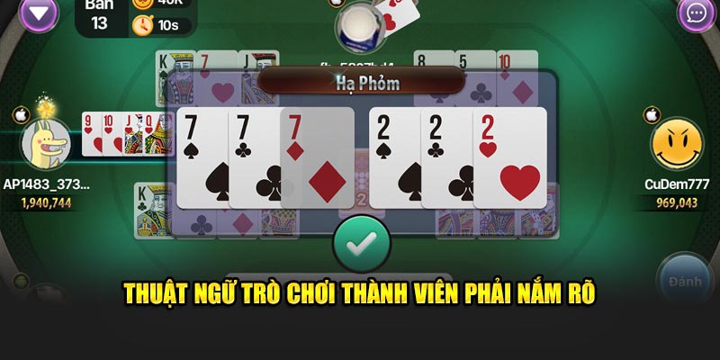 Thuật ngữ trò chơi thành viên phải nắm rõ